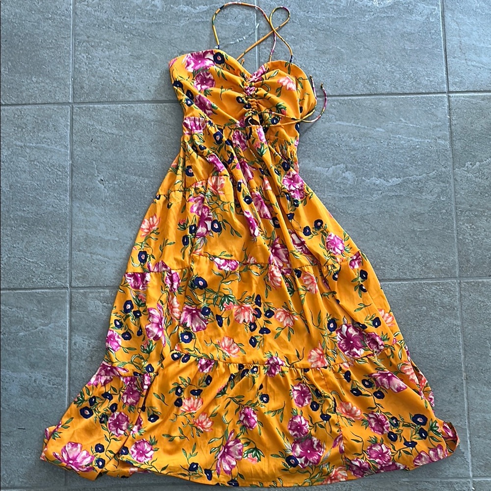 Floral Yellow Maxi Dress